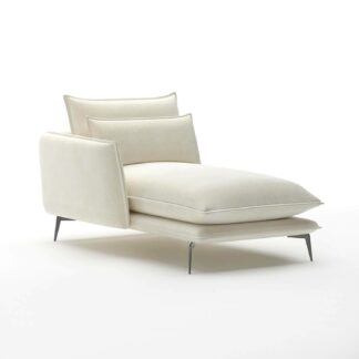 Felicia divan lounger one arm left in off white fabric