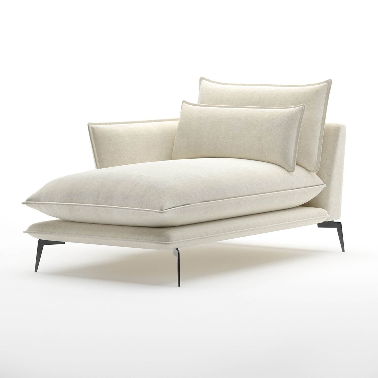 Felicia divan lounge one arm left in off white fabric