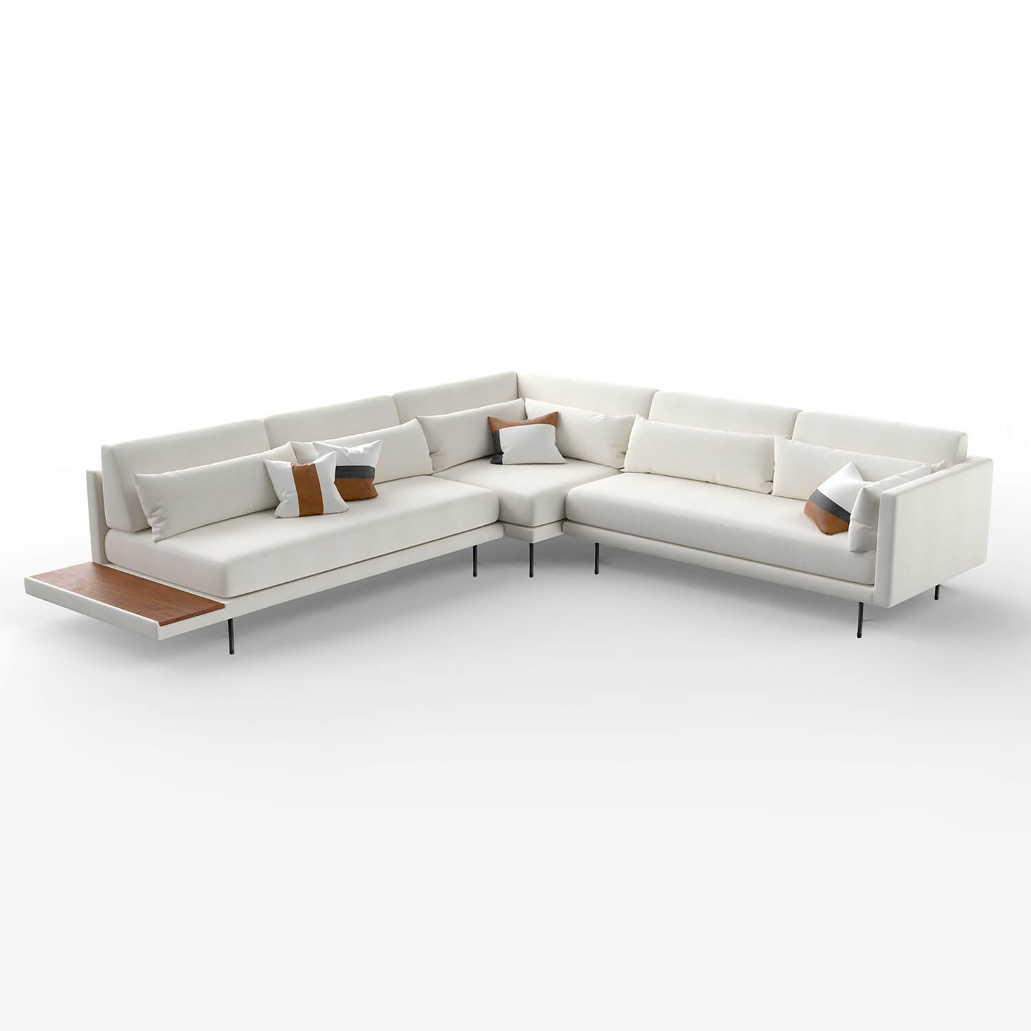 theo corner sectional lounger left table