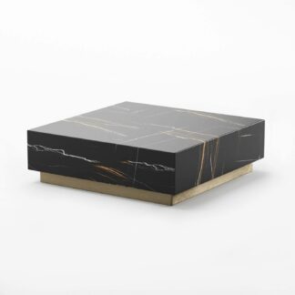 aphrodite black marble coffee table with metal base in dubai
