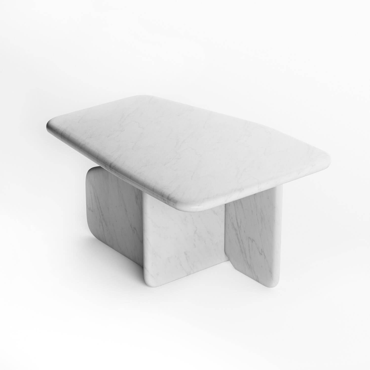 grayson coffee table small in white marble