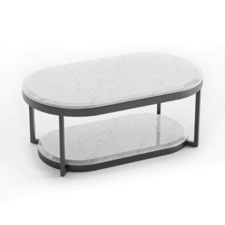 houston two tier contemporary marble coffee table
