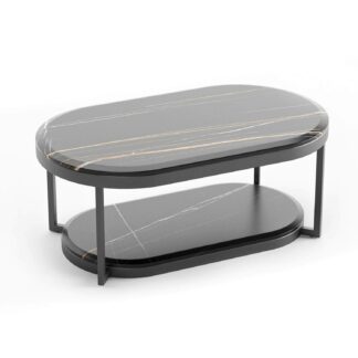 houston two tier modern marble coffee table