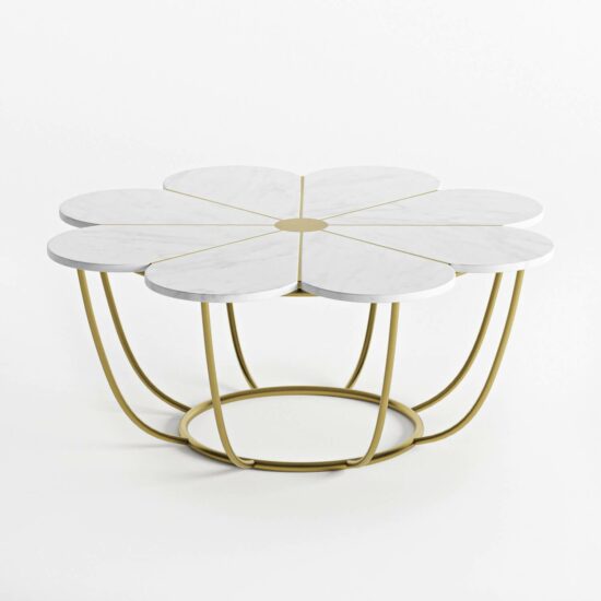 iris marble coffee table with metal legs
