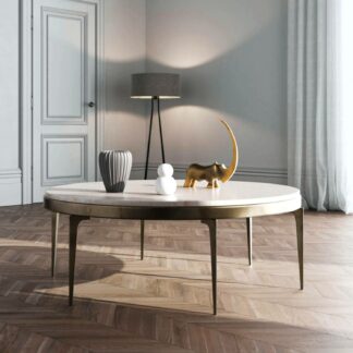 Leo Marble Coffee Table with Metal Base
