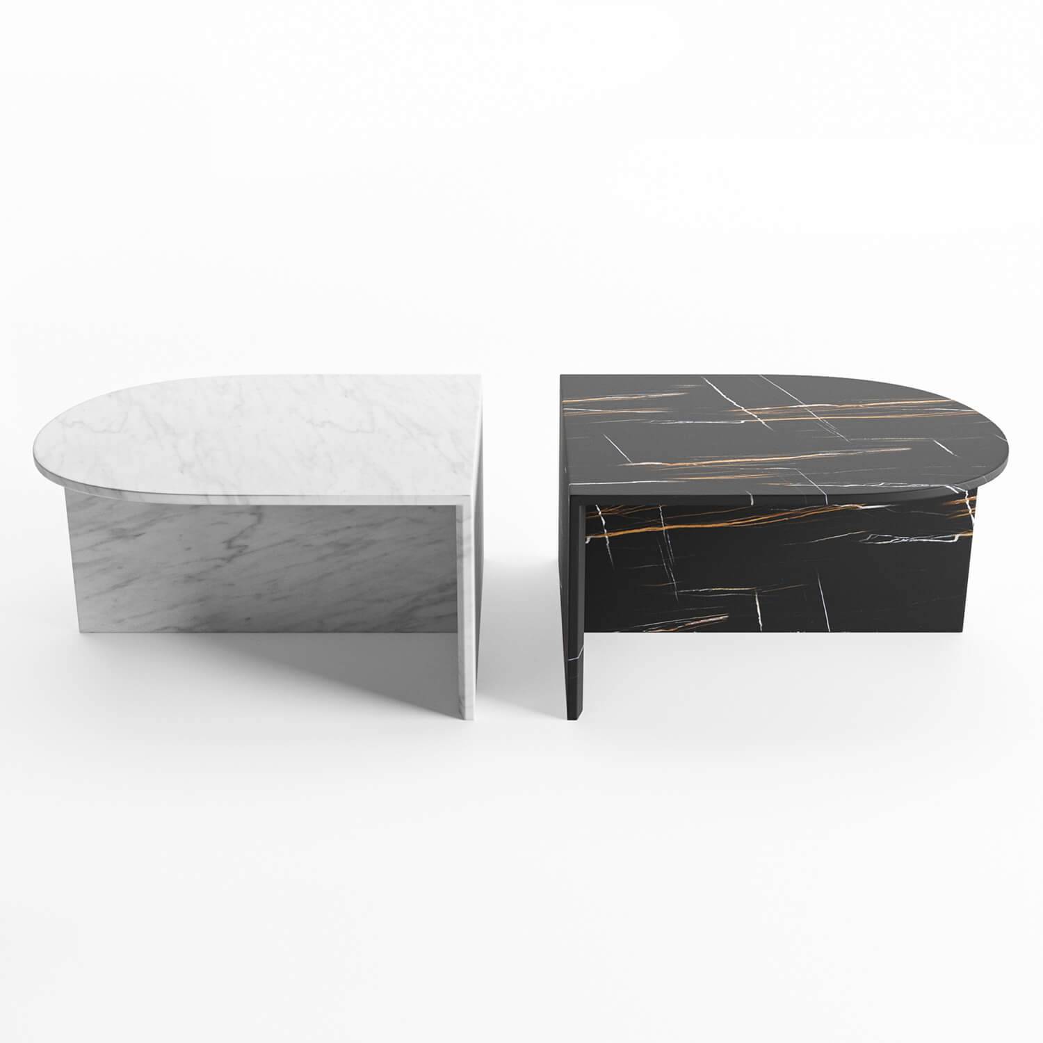 massimo dual white and black marble coffee table
