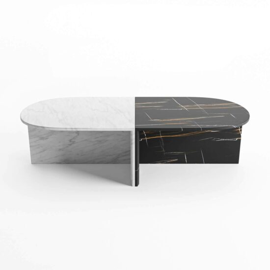 massimo white and black marble coffee table