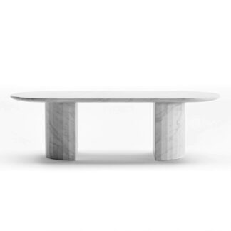 nora white calacatta marble dining table