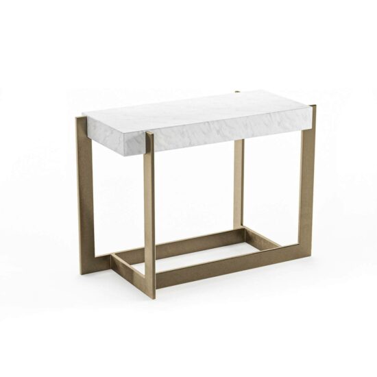 pavel bar table with marble top and metal base