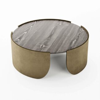 pierce metal coffee table with wooden top lamination