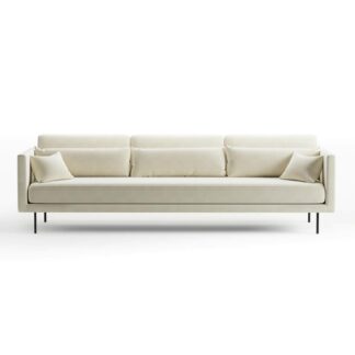 theo three seater sofa in off white color fabric