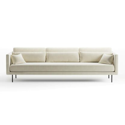 theo three seater sofa in off white color fabric