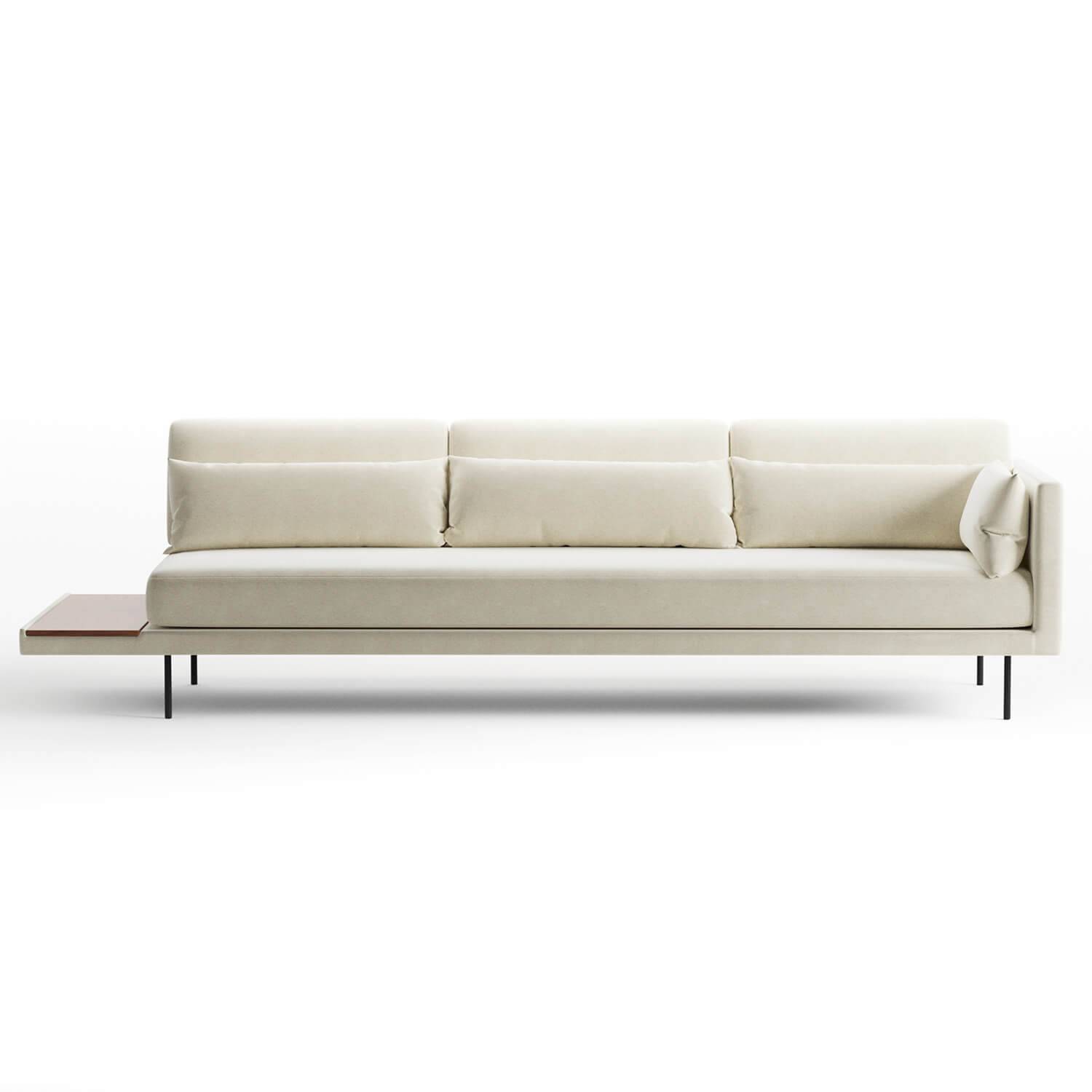 theo three seater sofa with left side table