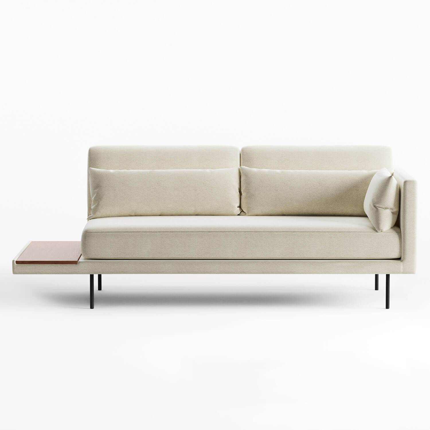 theo two seater sofa with left wooden table