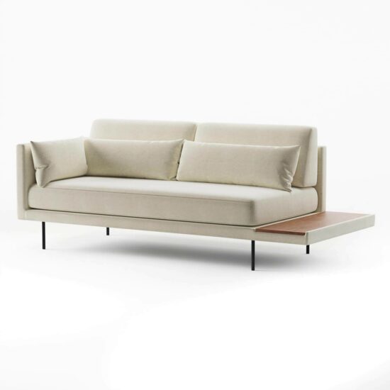 theo two seater sofa with right table