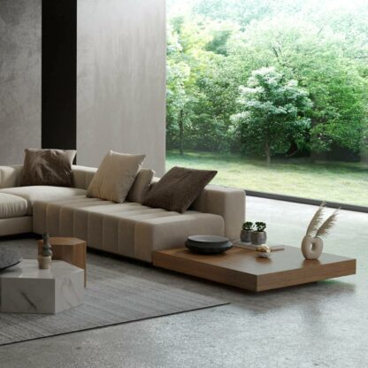 Benjamin Corner Sectional Sofa with wooden table