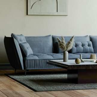 Florencia Corner Sofa in Blue Fabric
