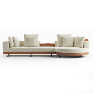 benedict l shape sofa with rounded chaise