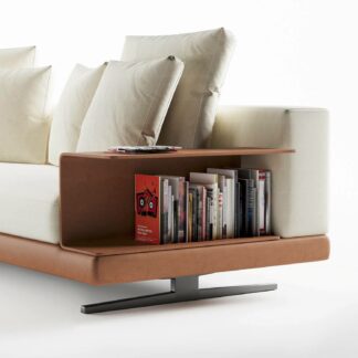 benedict two seater sofa with book shelf