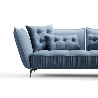 florencia l shape sofa right chaise in blue fabric