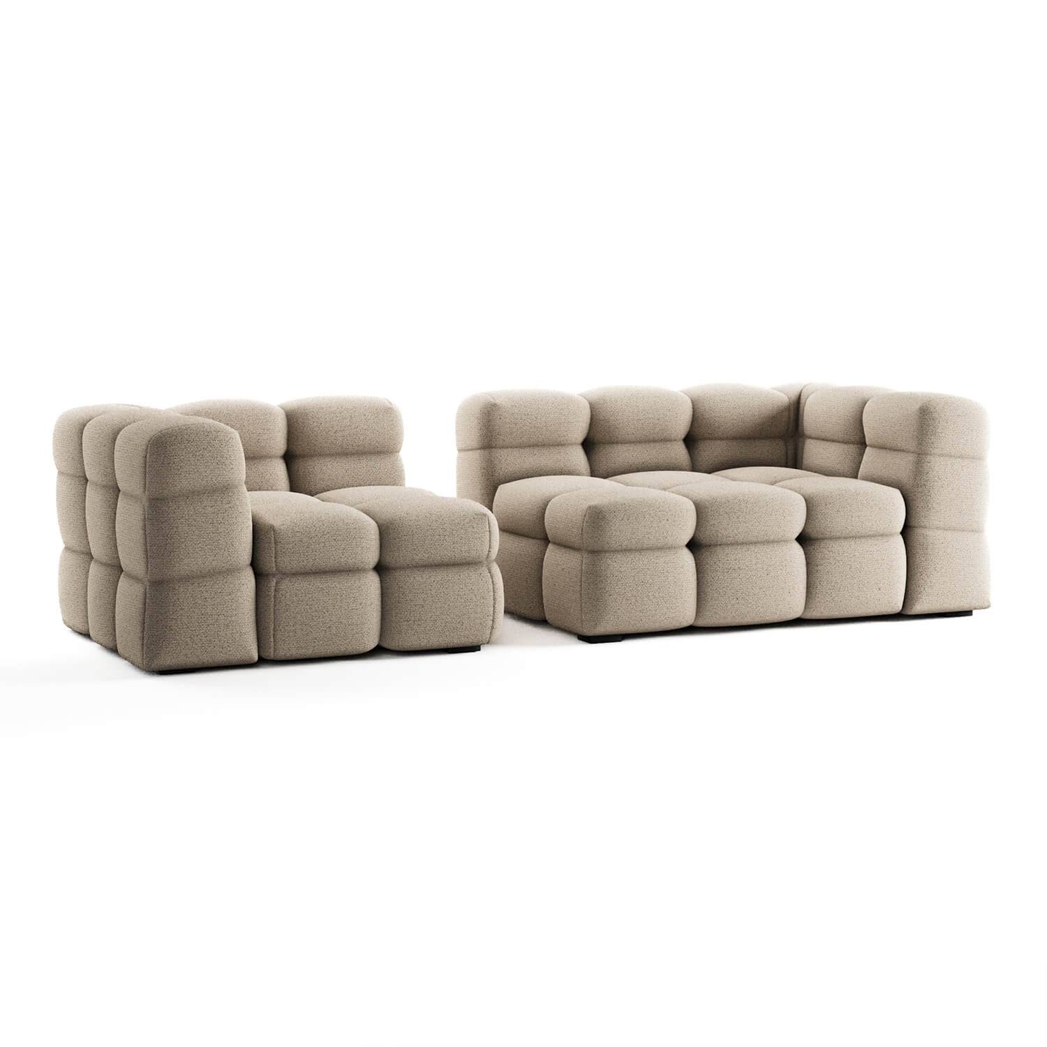 knox three seater modern sofa lounger