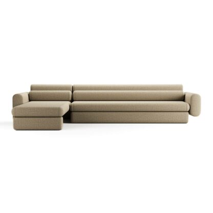 otto three seater sofa with chaise in beige color