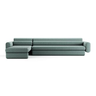 otto three seater sofa with chaise in teal color