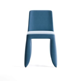 emerald dining table chairs in blue fabric