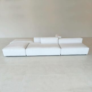 soho sectional sofa in off white velvet fabric