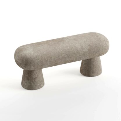 origins bench in beige velvet fabric