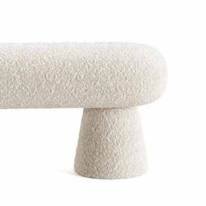 origins bench in boucle upholstery