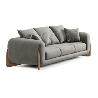 Atlas 3-Seater Lounger in Grey Fabric