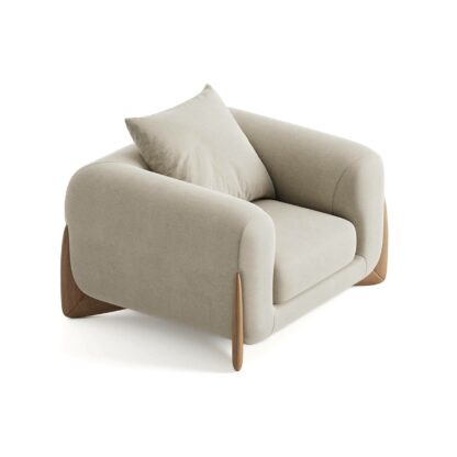 Atlas Armchair in Off White Fabric