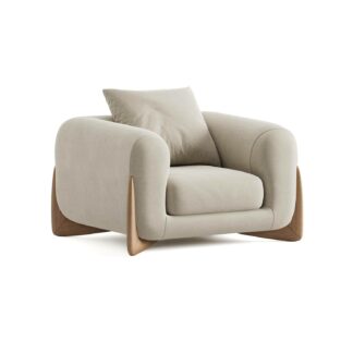 Atlas One Seater in Off White Fabric