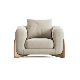 Atlas Single Seater in Off White Fabric
