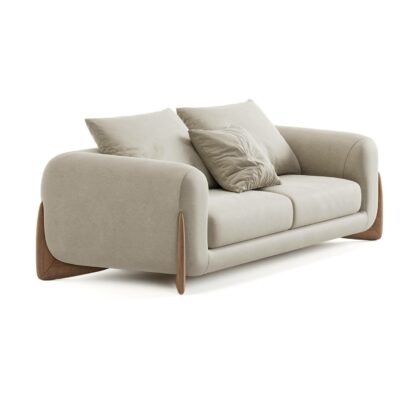 Atlas Two Seater Sofa in off white fabric