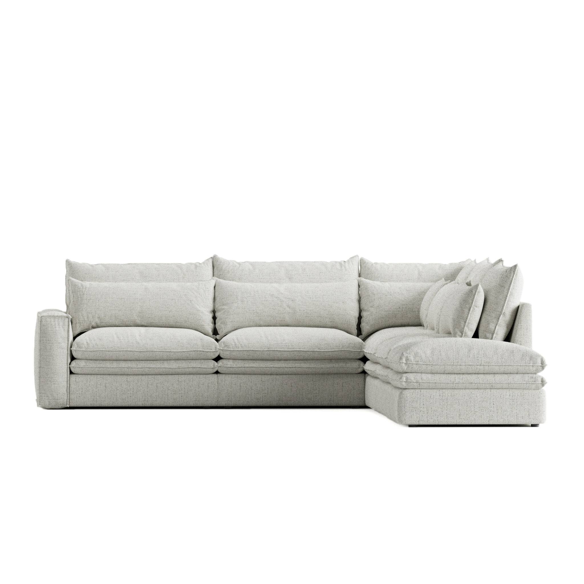 Cloud 8 Seater Corner Sofa Right Chaise in Chenille Fabric (Andrew 02)