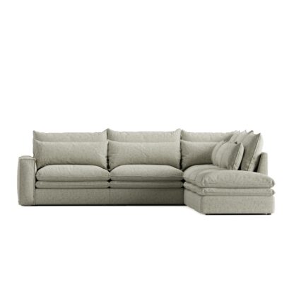 Cloud 8 Seater Corner Sofa Right Chaise in Chenille Fabric (Andrew 05)