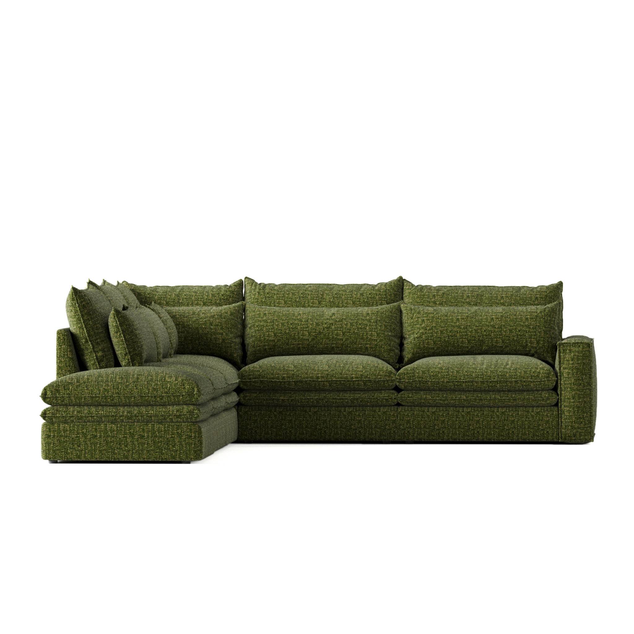 Cloud 8 Seater Corner Sofa Right Chaise in Chenille Fabric (Andrew 02)